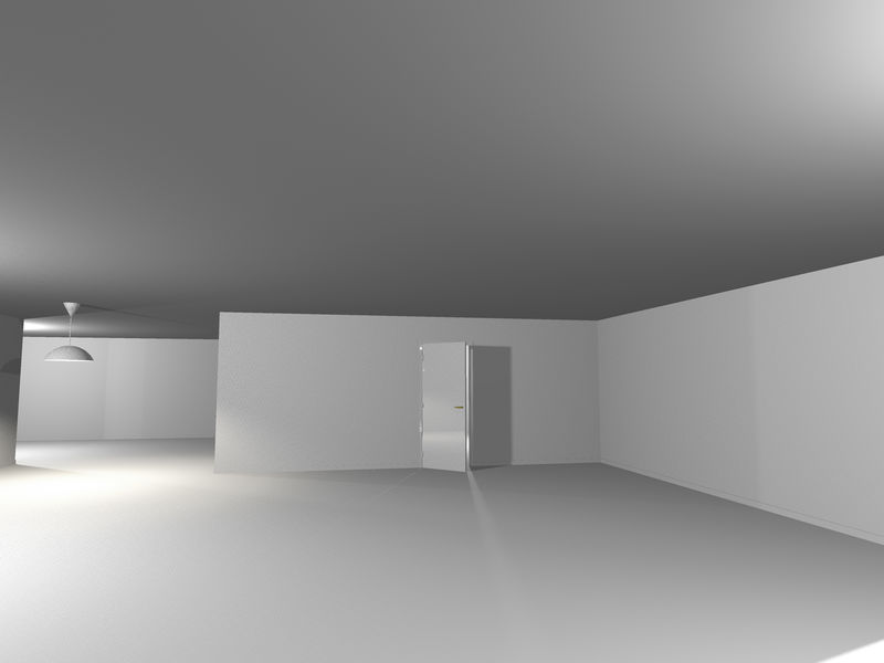 空白色现代房间3D渲染