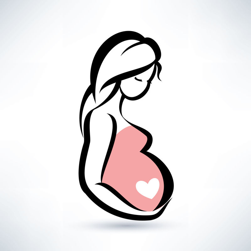孕妇-风格化矢量符号