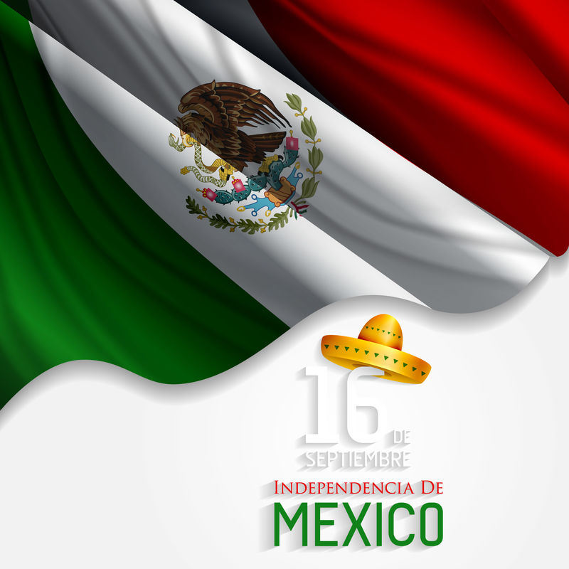 铭文的墨西哥译本：9月16日-快乐！墨西哥万岁！