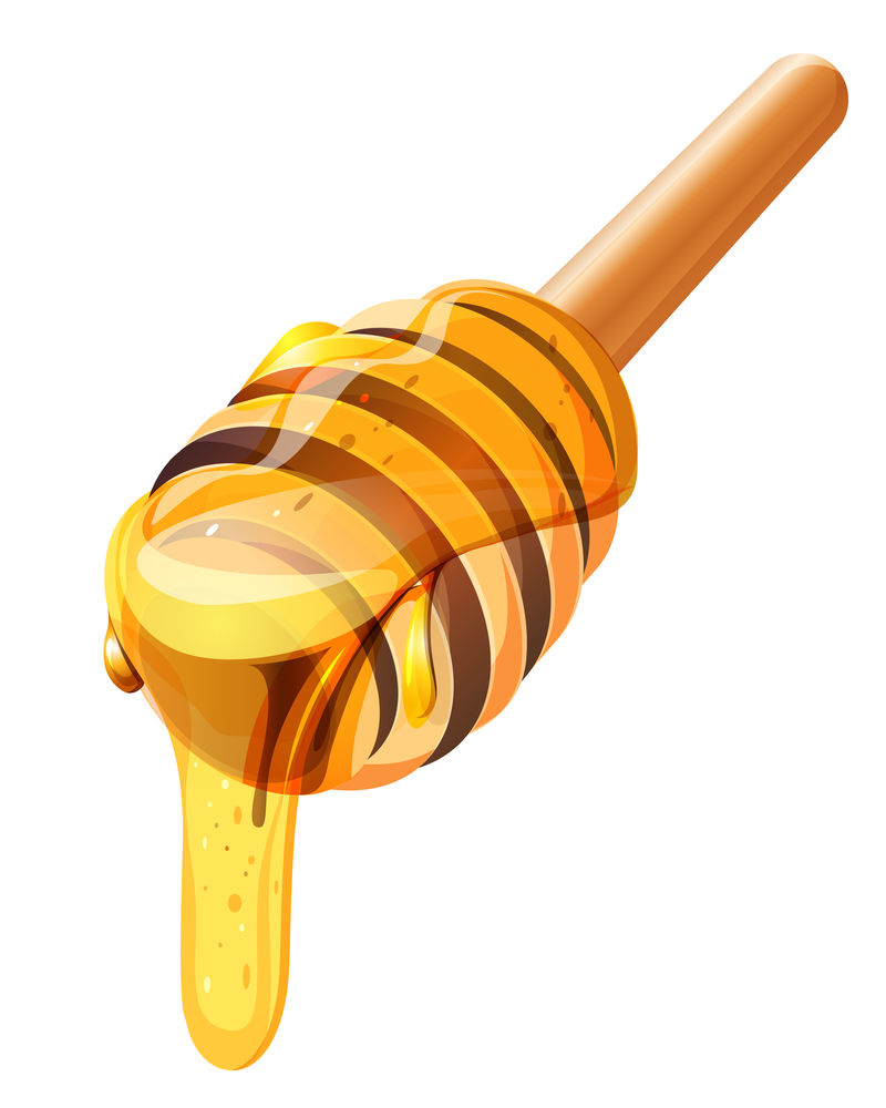 木制蜂蜜斗上的蜂蜜-插图
