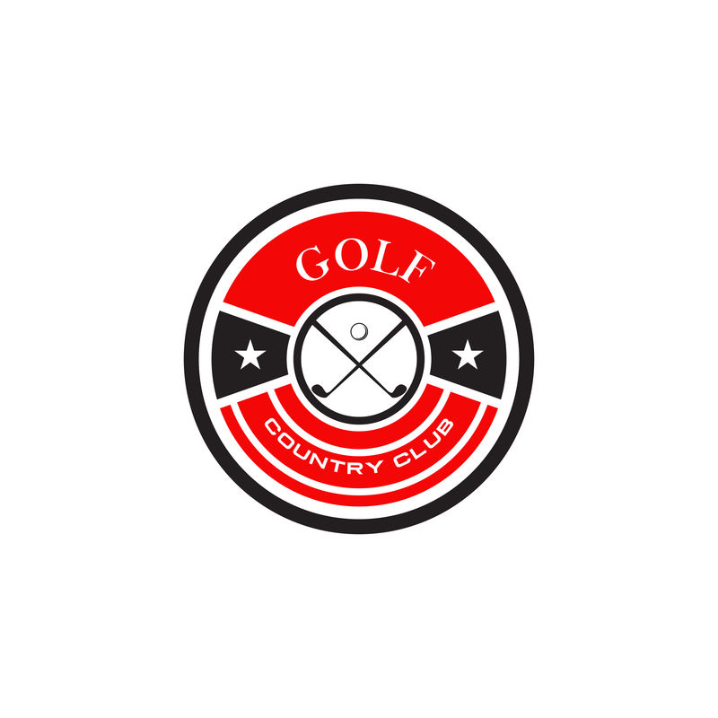 高尔夫会徽标志设计矢量模板