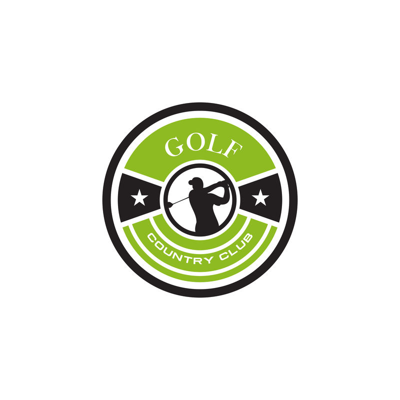 高尔夫会徽标志设计矢量模板