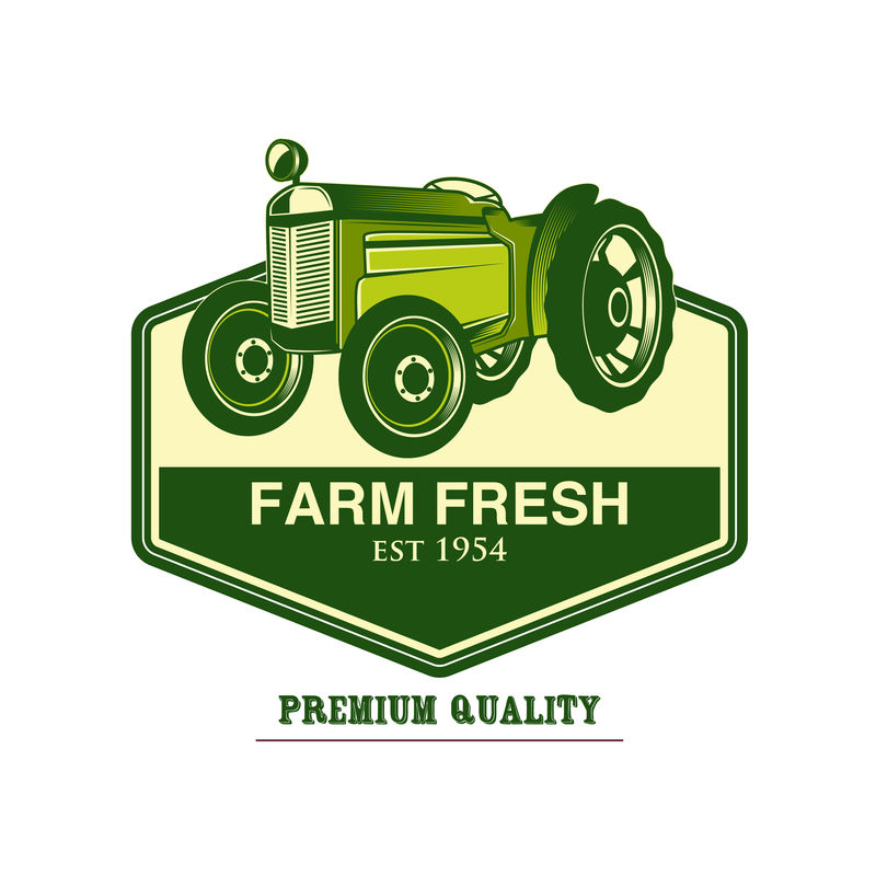 农业标志绿色生态拖拉机创意理念