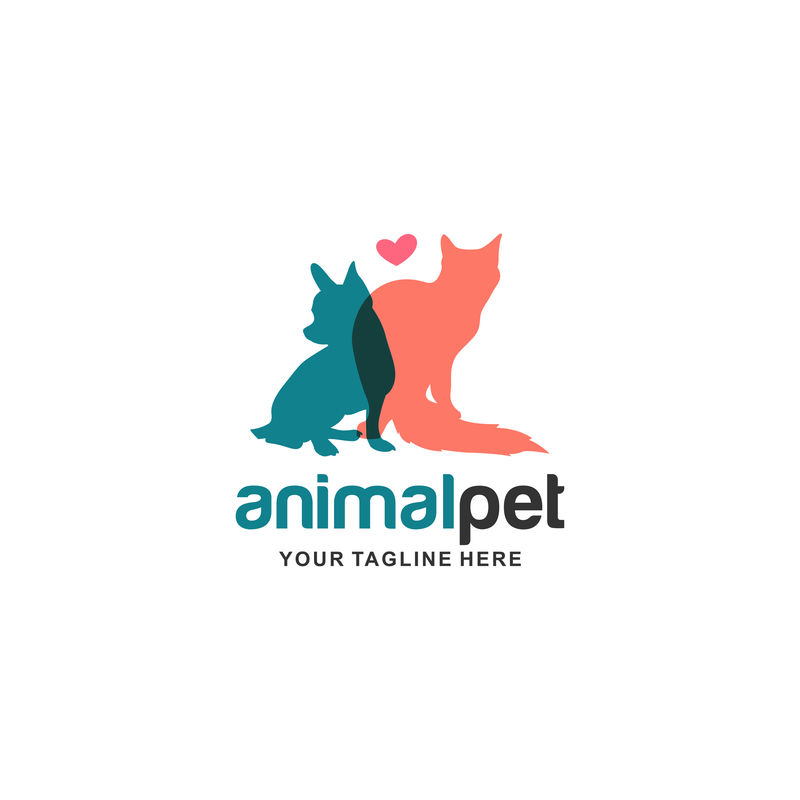 猫动物图标徽标模板