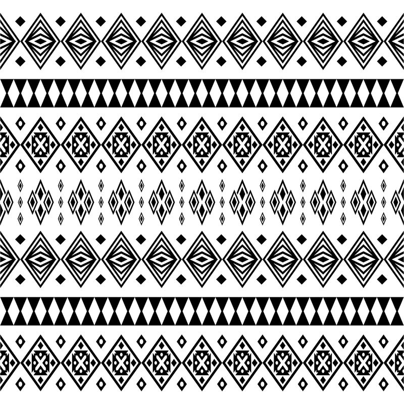 Ikat Aztec设计-无缝图案瓷砖矢量图