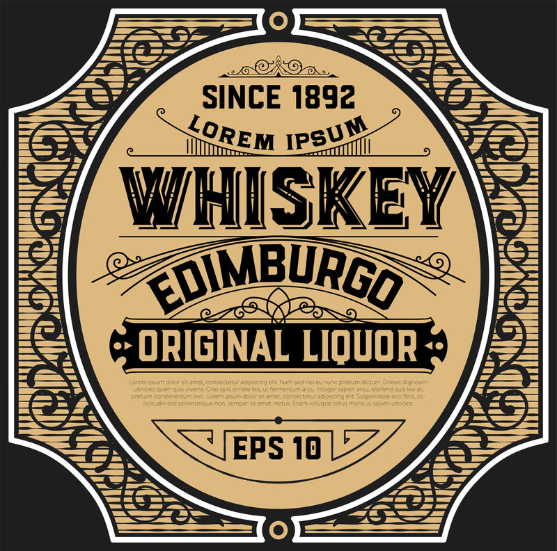 旧框威士忌标签