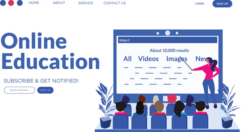 登陆页在线教育矢量库