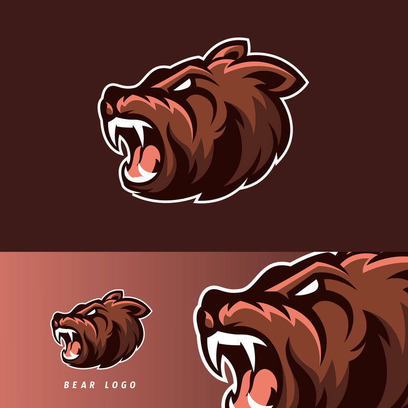 Bear Esport游戏吉祥物标识模板