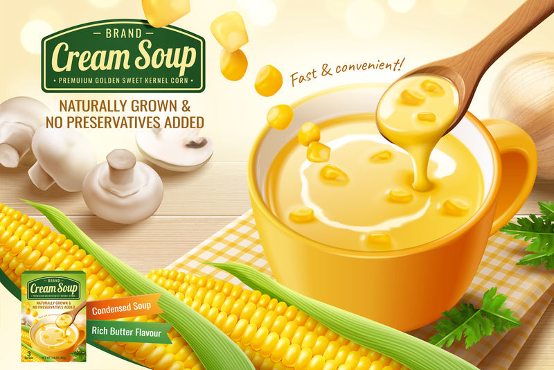玉米奶油汤广告