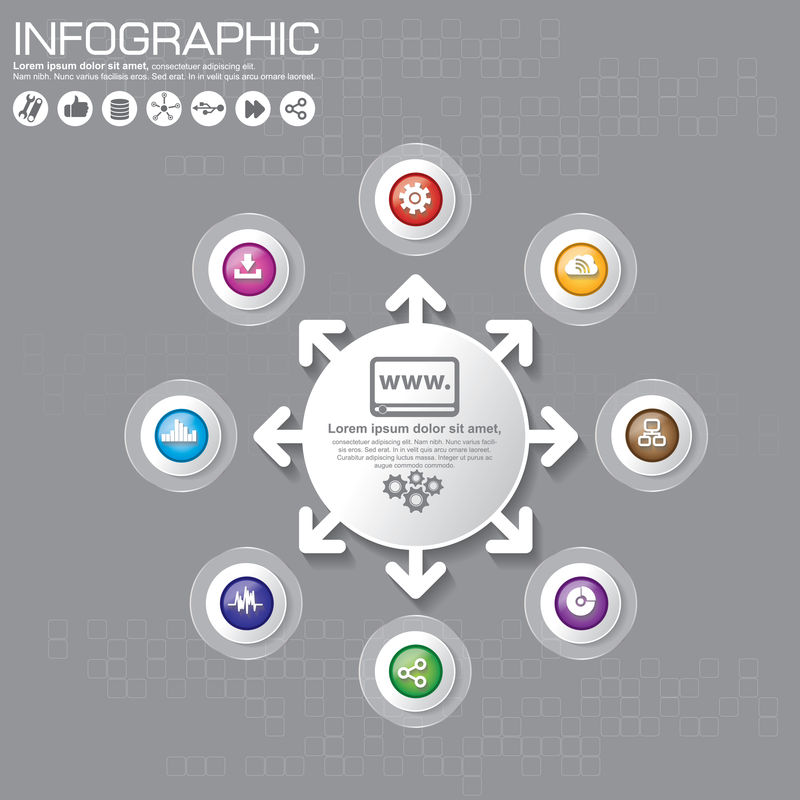 包含8个选项的信息图表设计模板和业务概念
