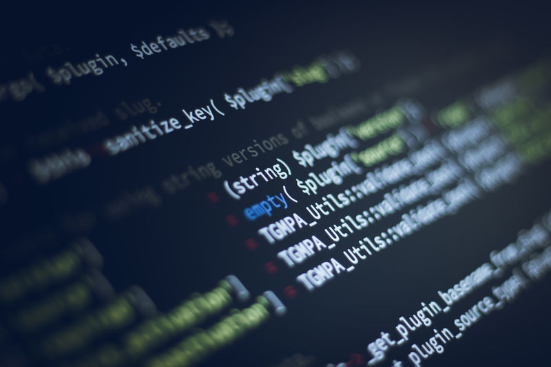 软件开发-软件源代码-编程代码-在笔记本电脑上写程序代码
