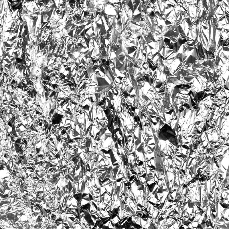 皱巴巴的银色铝箔背景-抽象质感