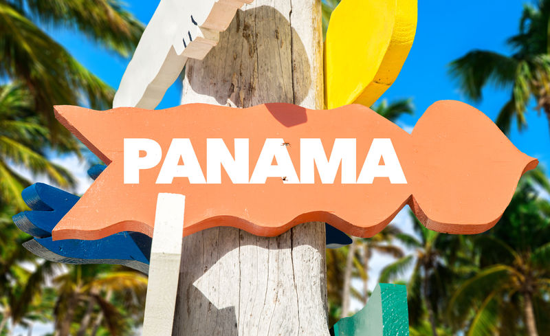 巴拿马棕榈树欢迎标志