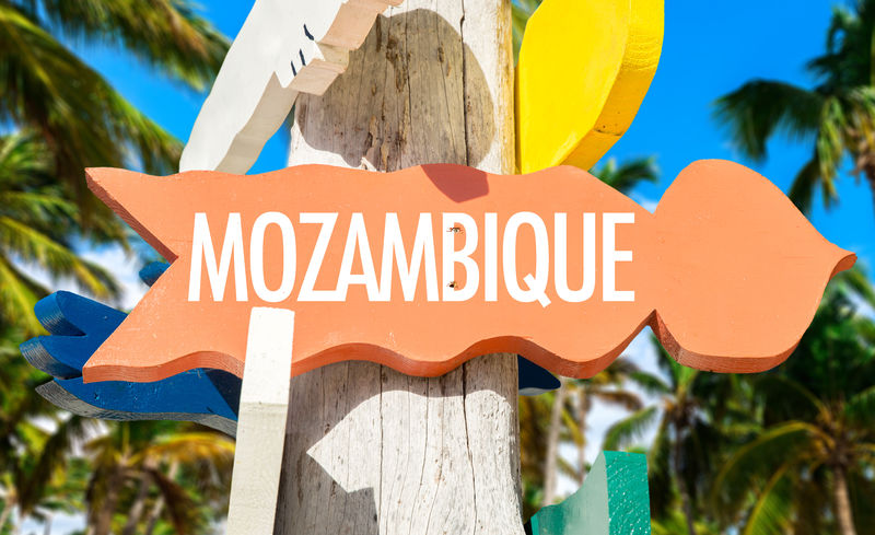 莫桑比克棕榈树欢迎标志