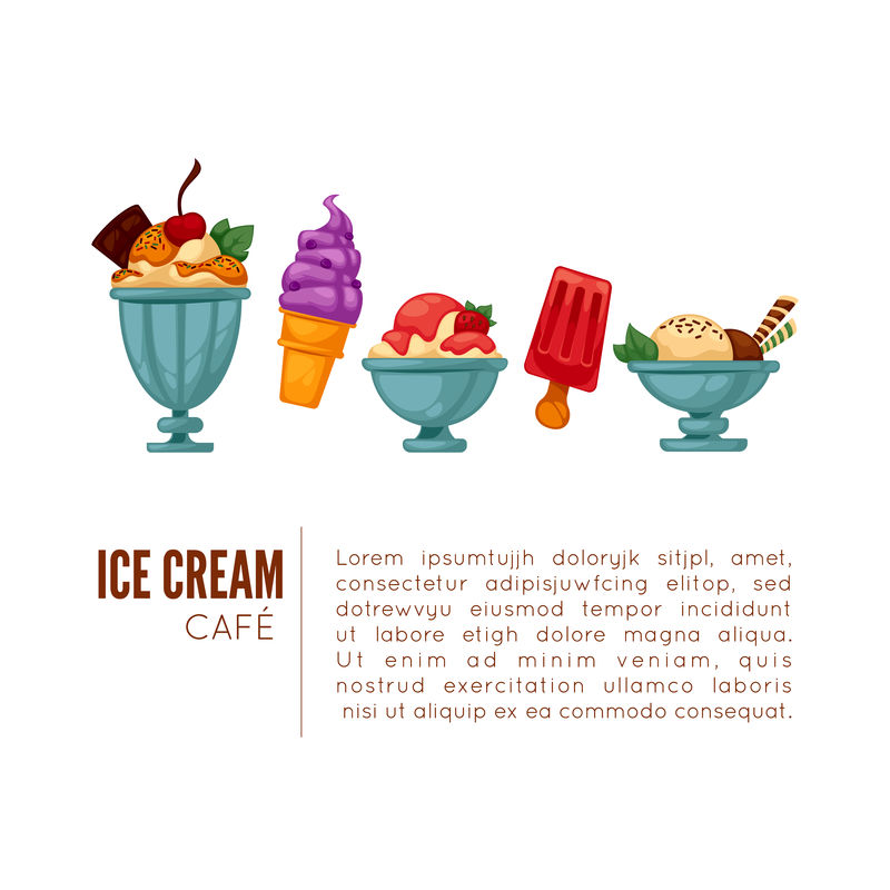五颜六色的美味冰淇淋。