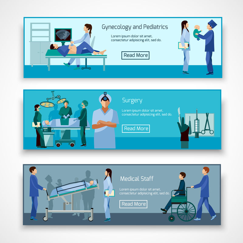 医疗专业人员工作横幅设置