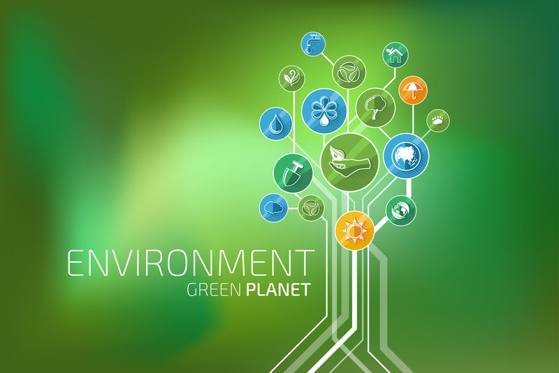 生态信息图。环境，绿色星球