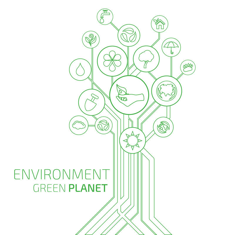 生态信息图。环境，绿色星球