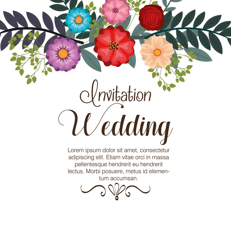 花卉婚礼请柬独立图标设计