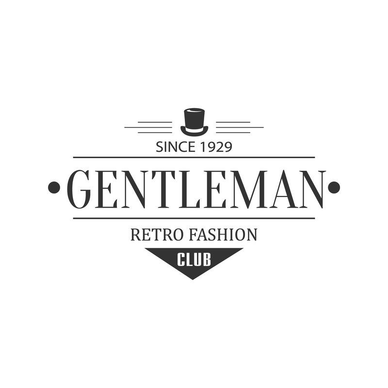 复古时尚绅士俱乐部标签设计