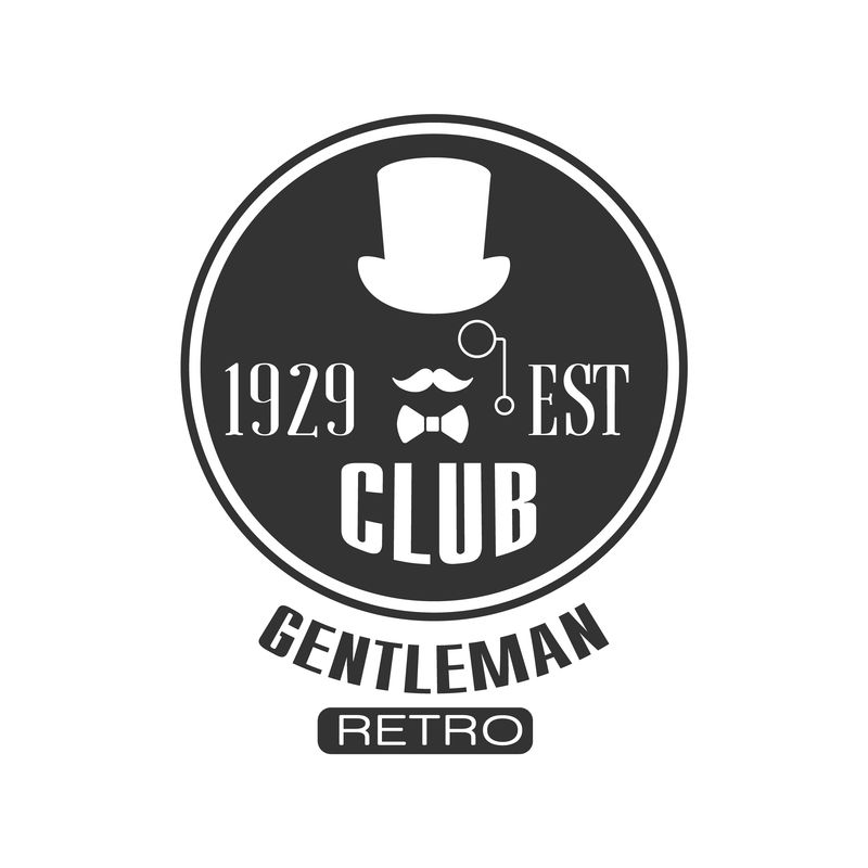 复古绅士俱乐部标签设计