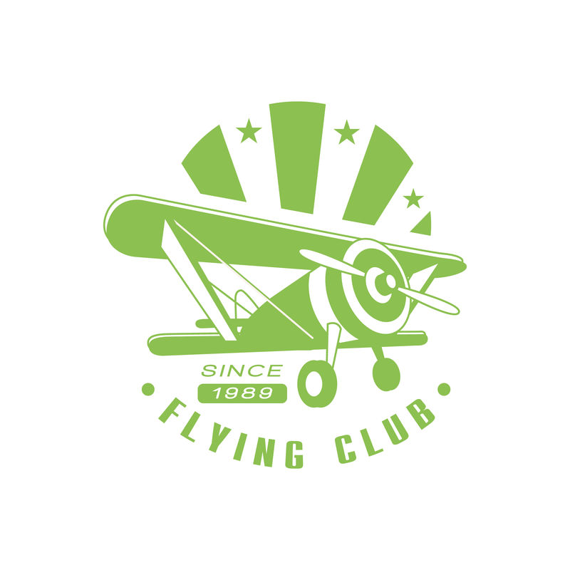 飞行俱乐部绿色标志设计