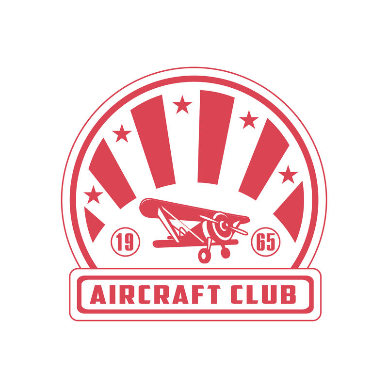 飞机俱乐部红色标志设计