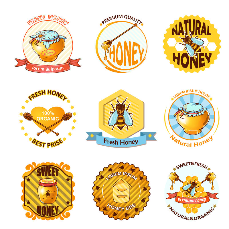 一套蜂蜜徽章