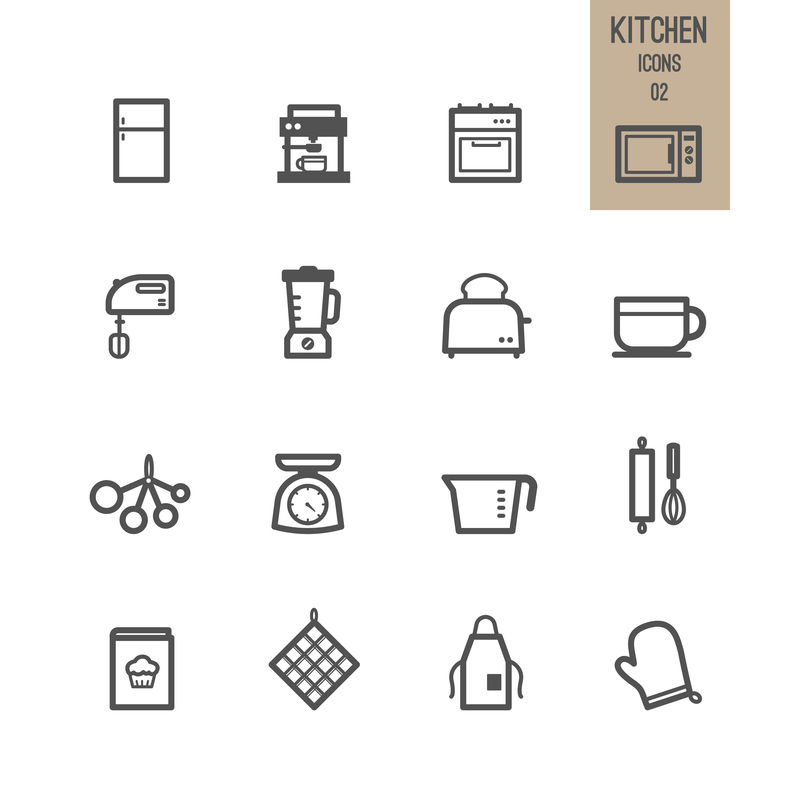 厨房图标集-矢量图解
