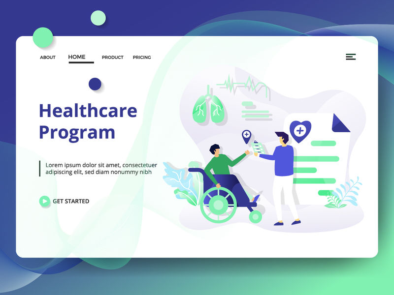 医疗和健康、医疗计划的网页设计模板-可用于登录页、网页、用户界面、横幅、模板、背景、传单-现代矢量插图风格