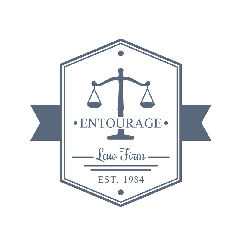 律师事务所复古标志、律师事务所标志、徽章、矢量插图