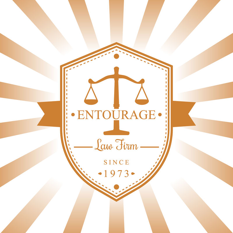 律师事务所复古标志、徽章、标识、律师事务所标志、矢量插图