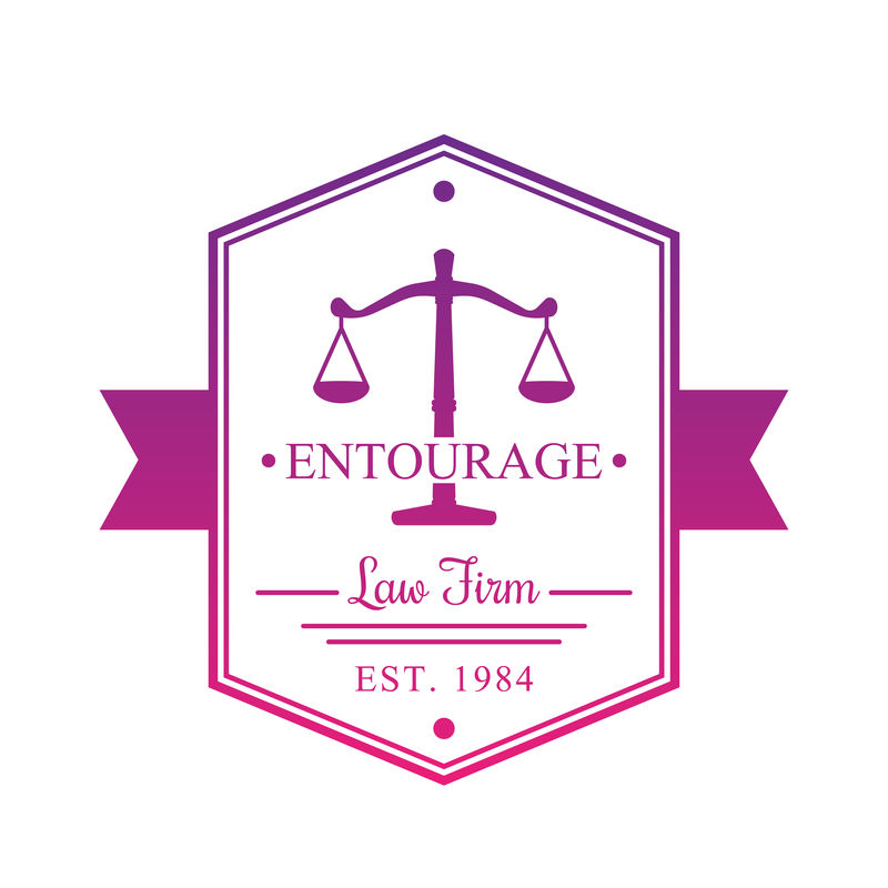 律师事务所复古标志，白色徽章