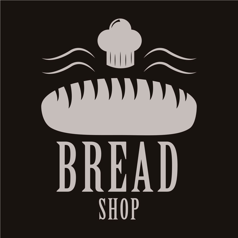 面包店标识。面包店或培植店复古设计元素。