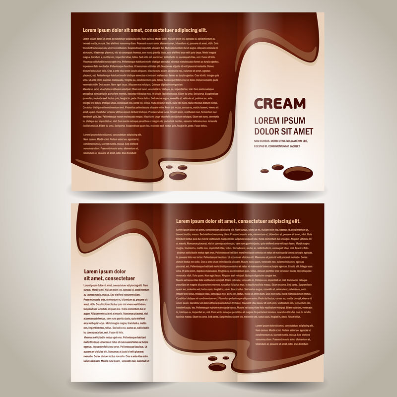 宣传册夹奶油元素设计，无透明
