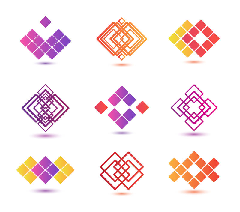 抽象几何logo的向量集