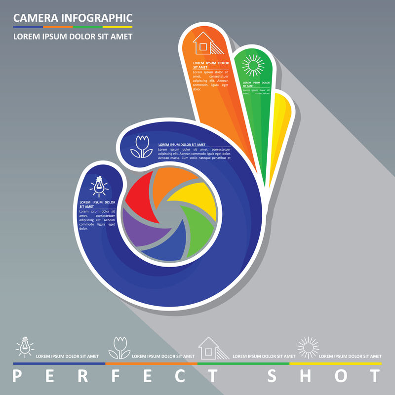 完美拍摄信息图，矢量