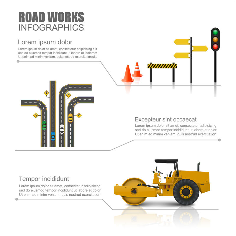 道路工人信息图-矢量