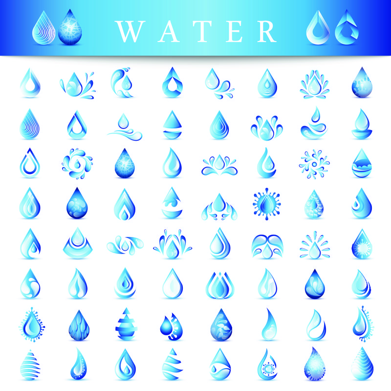 水滴图标设置-白色背景隔离-矢量图解-平面设计-用于网络、网站、打印材料