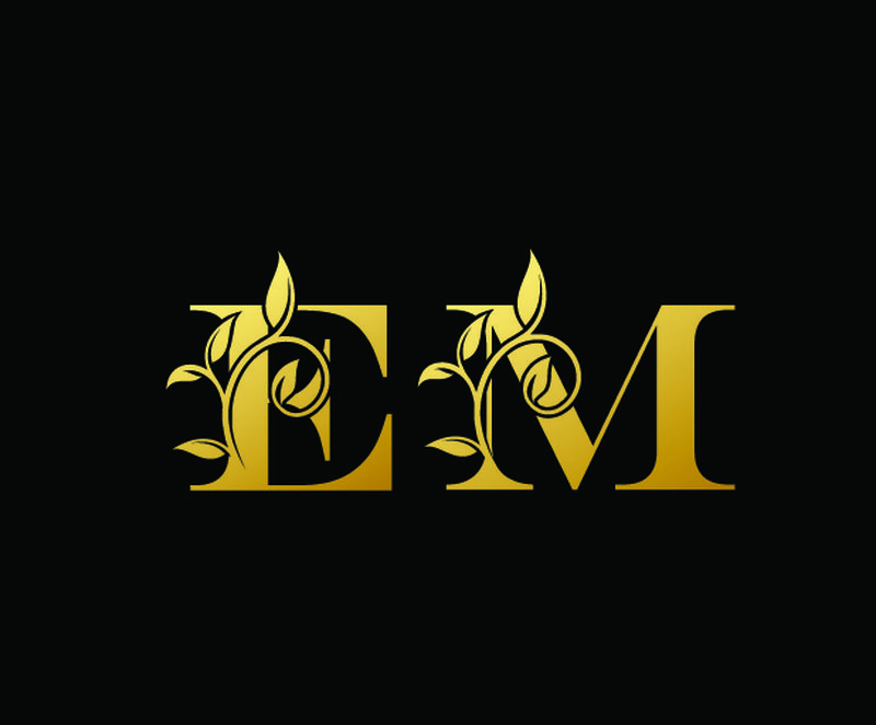 金色字母B和M-BM-豪华字母标志图标