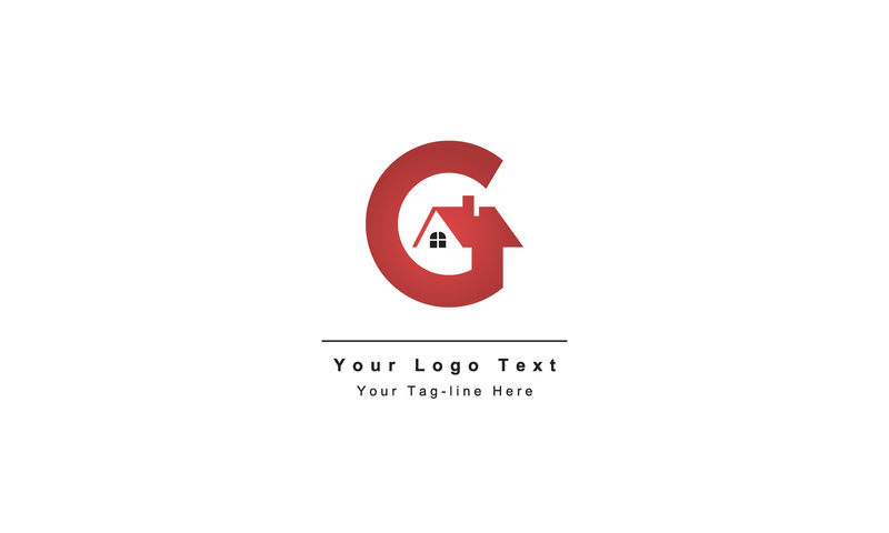 家居标志设计-字母G被设计成房屋矢量的符号或图标