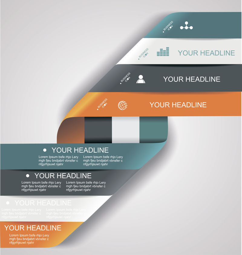 现代螺旋信息图形选项横幅-可用于图表-数字选项-步骤横幅-工作流布局-网页设计