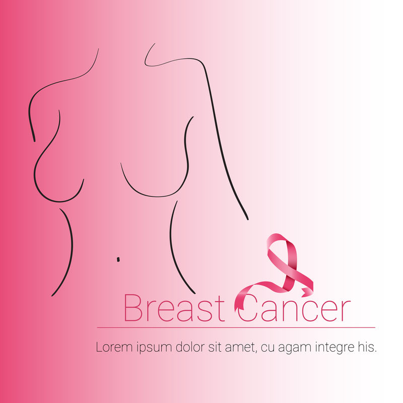 粉红丝带乳腺癌意识女性身体