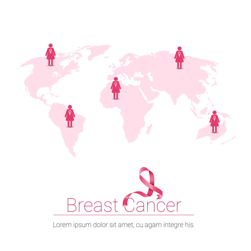 女孩形象世界乳腺癌意识概念