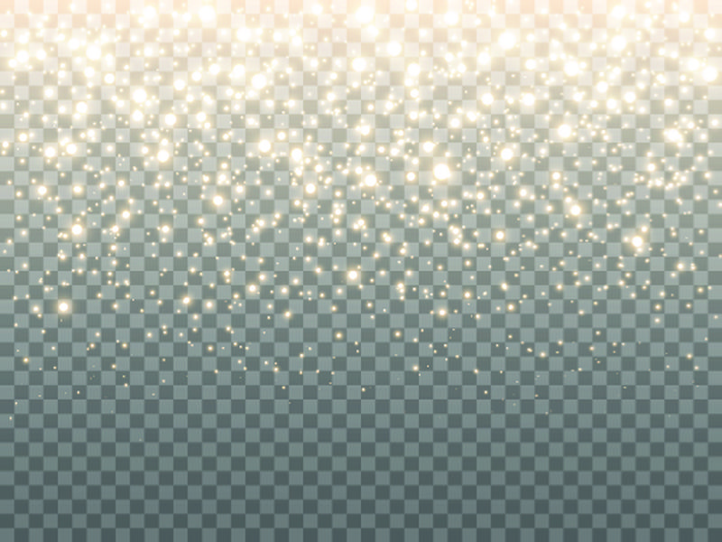 矢量金色闪光粒子背景效果豪华贺卡丰富-闪闪发光的纹理-星尘在透明背景下爆炸产生火花