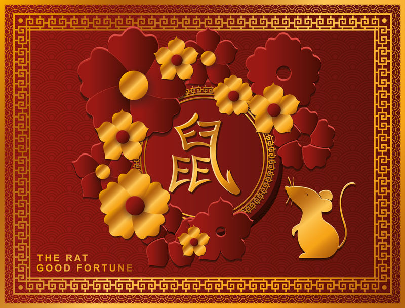 中国新年快乐矢量设计