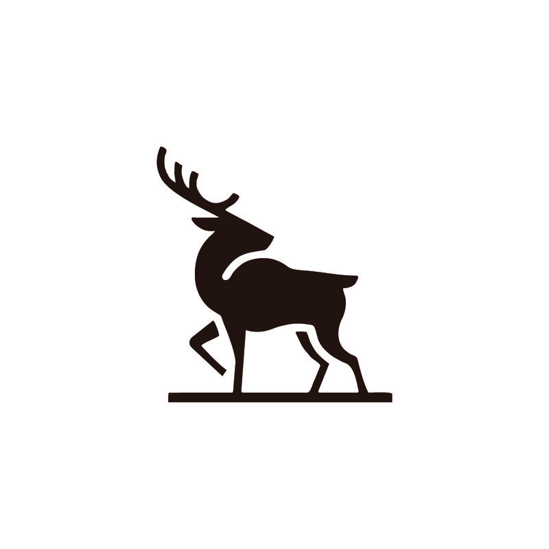 驯鹿动物圣诞剪影独立图标矢量插画设计