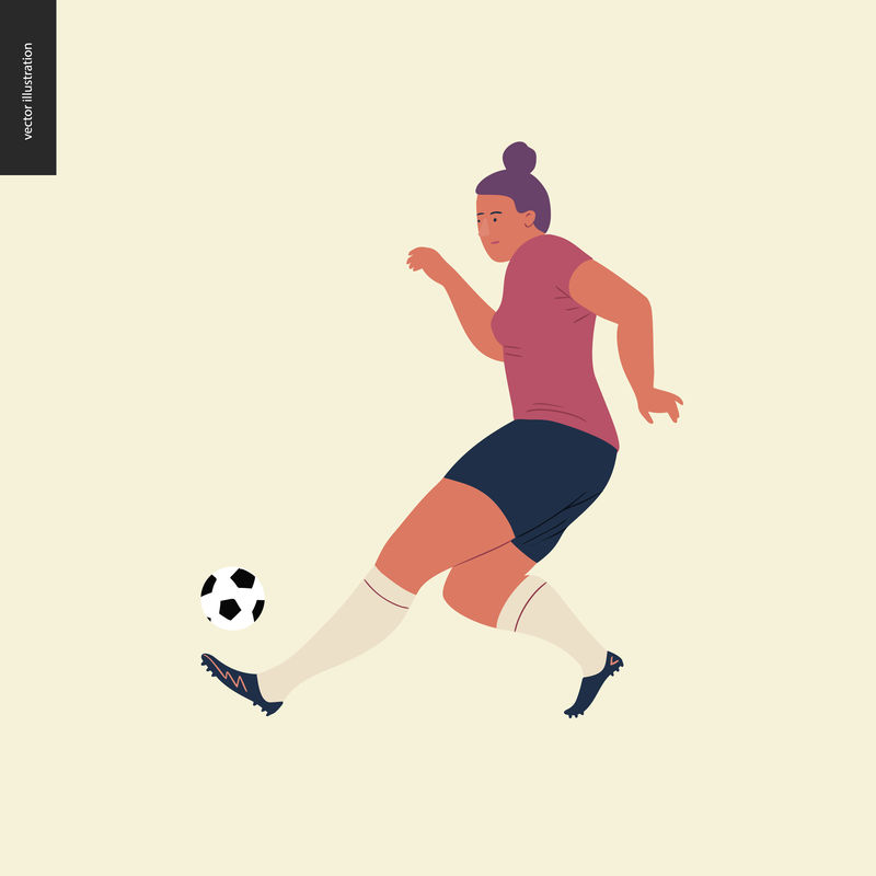 欧洲女子足球足球运动员矢量