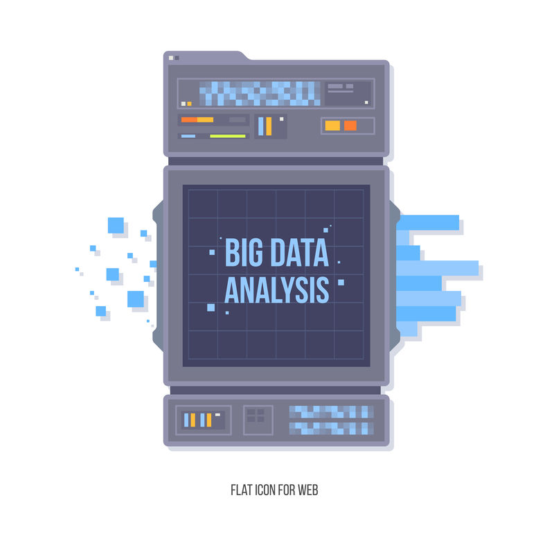 数据网络管理大数据机学习算法可视化分析概念安全和安全概念平面插图样式矢量