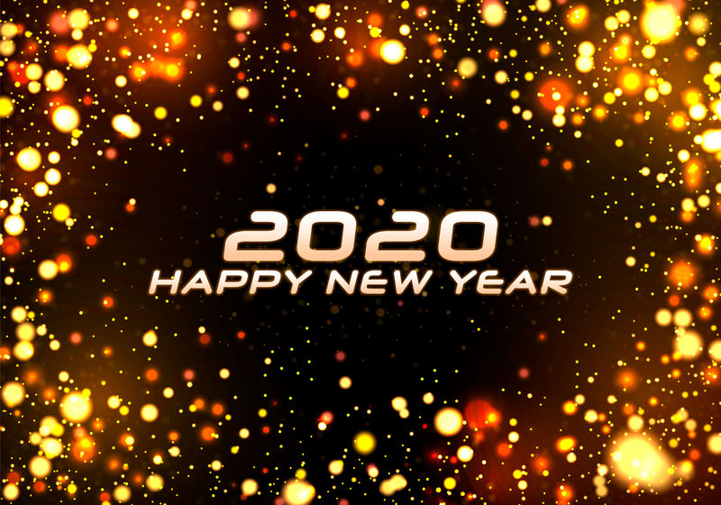 波基闪耀圣诞2020背景-具有现实效果的节日概念-抽象散焦圆形派对魔术圣诞灯-设计新年派对-销售-贺卡